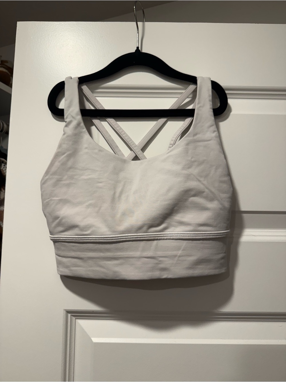 Lululemon White Cross Strap Sportsbra